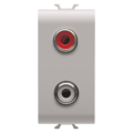Audio and video socket -  double rca - 1 module - natural beige - chorus