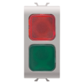 Double indicator lamp - red/green - 1 module - natural beige - chorus