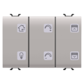 Push-button panel with interchangeable symbols - knx - 6 channels - 3 modules - natural beige - chorus