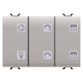 Push-button panel with interchangeable symbols - with switch actuator - knx - 6+1 channels - 3 modules - natural beige - chorus