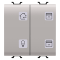Push-button panel with interchangeable symbols - knx - 4 channels - 2 modules - natural beige - chorus