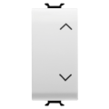 Three-way switch 2p - 250v ac - 10ax - neutral button - symbol up-down - 1 module - satin white - chorus
