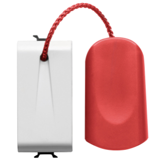 Push-button 1p 250v ac - no 16a - pull-cord - 1 module - satin white - chorus
