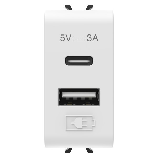 Dual usb char.a+c 5v 3a 1m bla.sat.