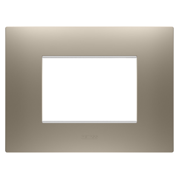 Plaque ego rectangulaire 3p bronze clair