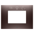 Plaque ego smart rectangulaire 3p cuivre