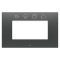 Plaque ego smart rectangulaire 4p noir