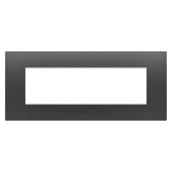 Plaque ego rectangulaire 7 modules noir