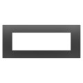Plaque ego rectangulaire 7 modules noir