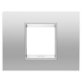 Plaque lux rect. 2p métal gris