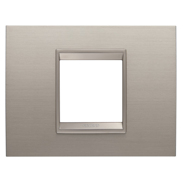 Plaque lux rect. 2p métal alu