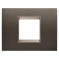 Plaque lux rect. 2p métal marron