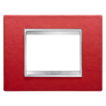 Plaque lux 3p cuir rubis