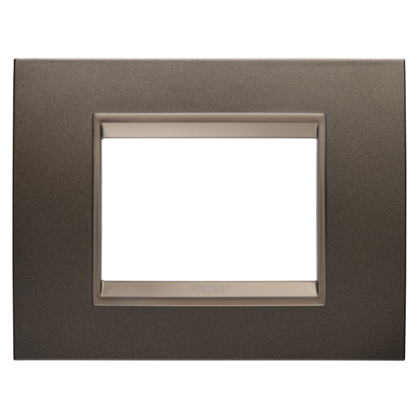 Plaque lux rect. 3p métal marron