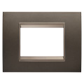 Plaque lux rect. 3p métal marron