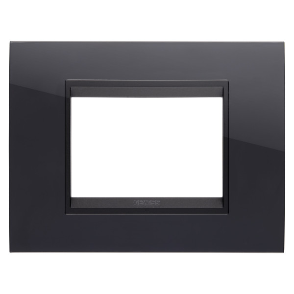 Plaque lux rect. 3p noir toner lavy