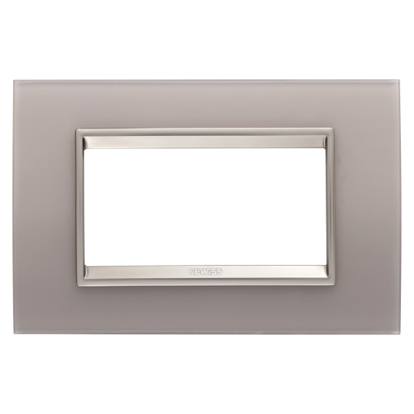 Plaque lux rect. 4p verre gris perlé