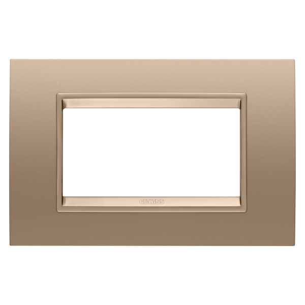 Plaque lux rect. métal 4p cuivre doux