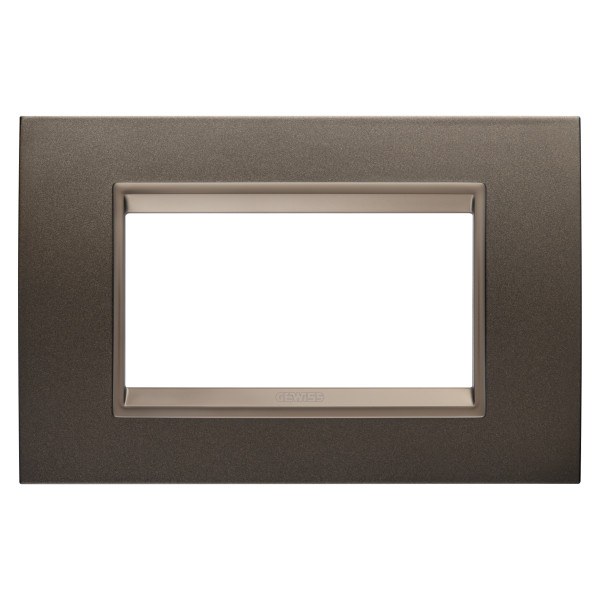 Plaque lux rect. métal 4p marron