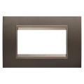 Plaque lux rect. métal 4p marron
