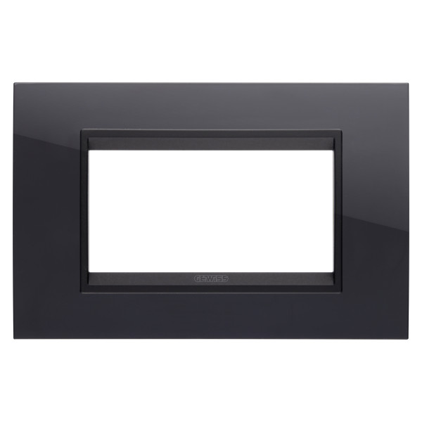 Plaque lux rect. 4p noir toner lavy