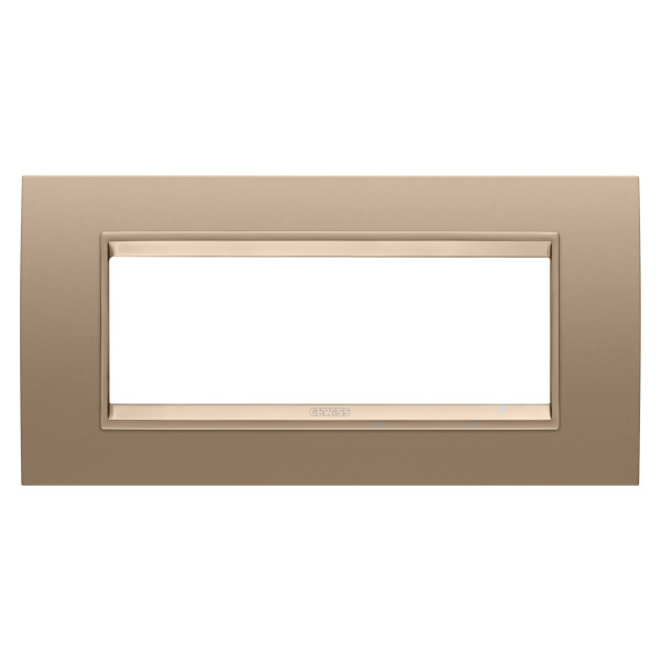 Plaque lux rect. 6p métal cuivre doux