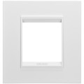 Plaque lux 2p métal blanc satin