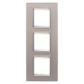 Plaque lux 2+2+2p v verre gris perlé