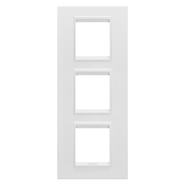 Plaque lux 2+2+2p v métal blanc satin