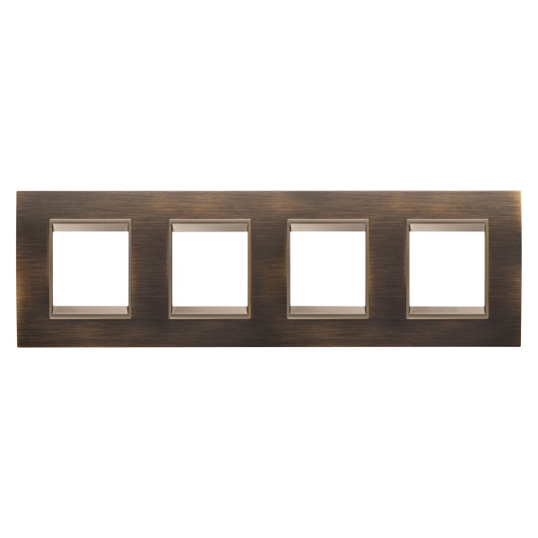 Plaque lux 2+2+2+2p h métal laiton
