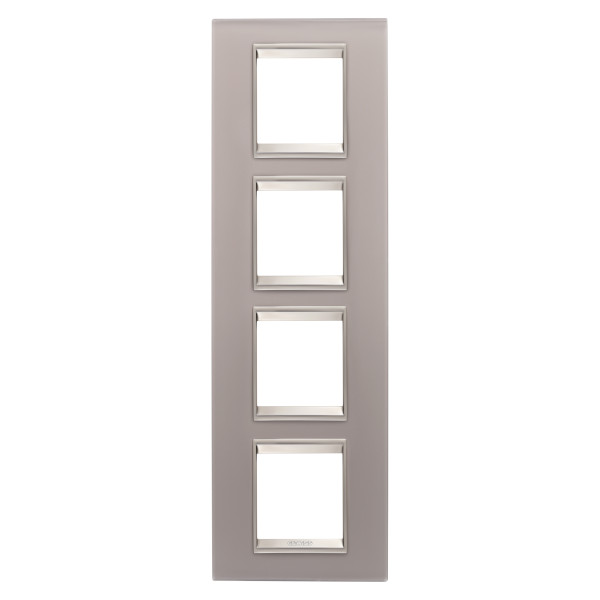 Plaque lux 2+2+2+2p v verre gris perlé