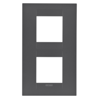 Geo international plate - in painted technopolymer - 2+2 modules vertical - satin black - chorus