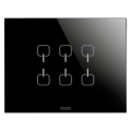 Plaque ice touch knx noir 6 symb.