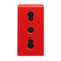 Prise 2p+t 16a biv.st.italien rouge