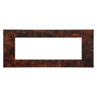 Plaque 6 pos.ronce de noyer system virna