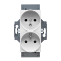 Prise double std francais 2p+t 16a blanc