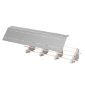 Horizontal four pole divider - 250a - 600x150x70mm - 24 modules - on functional profile - for qdx 630l/h-1600h