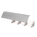 Horizontal four pole divider - 250a - 850x150x70mm - 35 modules - on functional profile - for qdx 630l/h-1600h