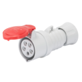 PRISE MOBILE DROITE HP - IP44/IP54 - 3P+T 16A 380-415V ROUGE