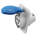 SOCLE PRISE ENCASTRER 10° HP - IP44/IP54 - 2P+T 32A 230V - BLEU