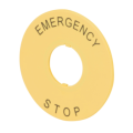 Plaquette jaune bouton urgence