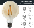 Ampoule filament g95/e27 - 3 step-dimmable / ambré