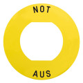 Harmony - étiquette plate - jaune - 'not-aus' - Ø60 - pour zbz1605