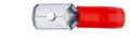 Fiche plate Klauke - mâle - 0,5 à 1,5mm² - rouge - isolant PA