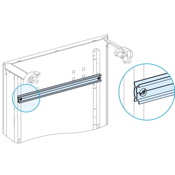 Prismaset g active - rail en fond appareil modul. - coffret ou armoire l600