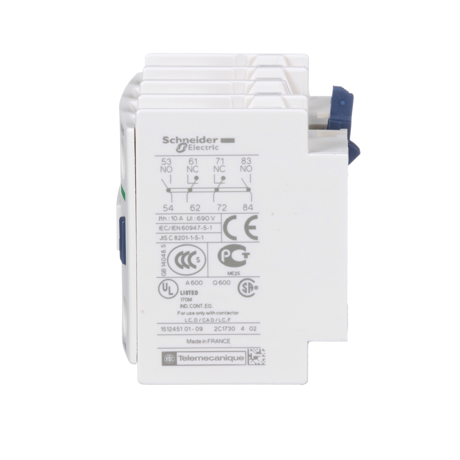 Schneider Electric TeSys D - Bloc Contacts Auxiliaires LADN40 4F+0O