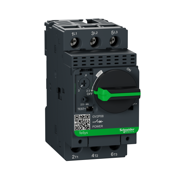 Schneider Electric Disjoncteur Moteur Gv2P 2,5 à 4 A 3P 3D Déclencheur Magnétothermique