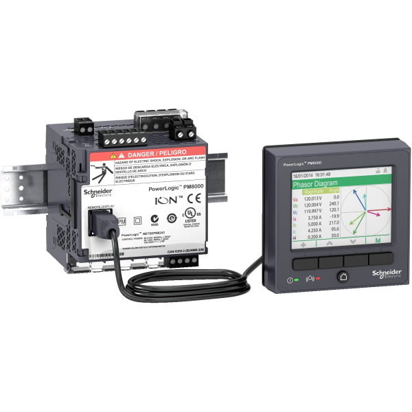 Powerlogic - centrale de mesure - écran déporté - montage rail din - 20-60vcc