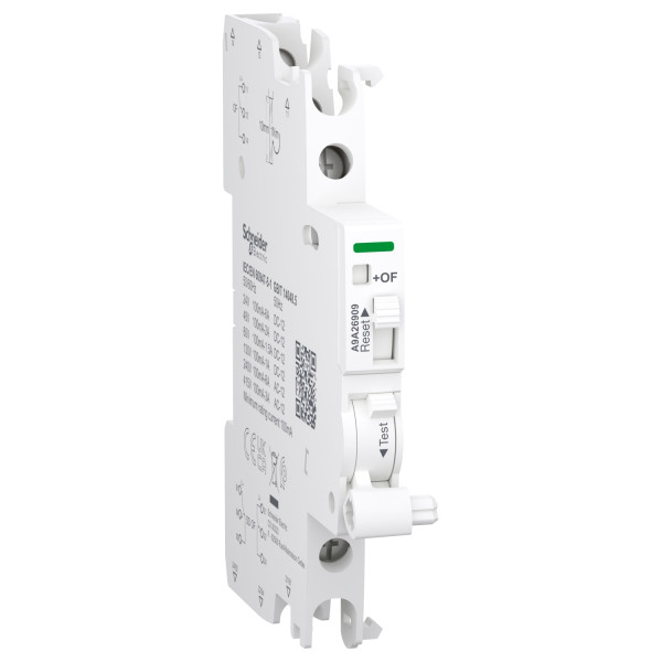 Contact double Schneider Electric Acti9 auxiliaire iOF/SD+OF signal défaut ou ouvert/fermé - Courant 100mA à 6A ca/dc