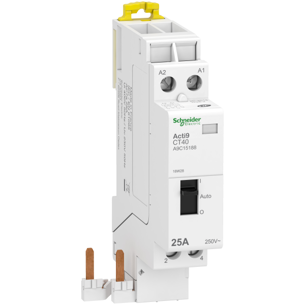 Acti9 idt40 ct - contacteur à selecteur - raccord rapid - 25a 2p contact 2f 230v